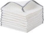 Kitchen Dish Cloth Pack of 8, Strong Absorbent Dish Rags for Washing Dishes, Waffle Weave Cleaning Cloths Quick Drying (12x12 Inches, Grey)
