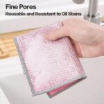 12 Pcs Non Scratch Wire Dishcloth Multipurpose Wire Dishwashing Rag for Wet and Dry Double Layers Reusable Wire Cleaning Cloths with Microfiber Cleaning Cloth, Suitable for Kitchen, Tableware, Stove