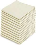 Dish Cloths Cotton| Kitchen Wash Cloth | Shop Towels Absorbent and Lint Free Flour Sack| Dishcloths for Kitchen Washing Dishes| Thick Absorbent Quick Dry Dish Rags | 12 Pack 13"x13" Natural