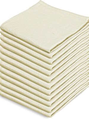 Dish Cloths Cotton| Kitchen Wash Cloth | Shop Towels Absorbent and Lint Free Flour Sack| Dishcloths for Kitchen Washing Dishes| Thick Absorbent Quick Dry Dish Rags | 12 Pack 13"x13" Natural