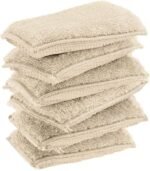 Bamboo Kitchen Sponges Dish Sponges Natural Cleaning Sponges Beige 6 Pack