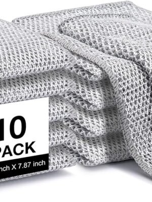 Non Scratch Wire Dishcloth, Multipurpose Wire Dishwashing Rag for Wet and Dry, Multifunctional Dish Rags for Washing Dishes, Reusable Steel Wool Scrubber for Kitchen Cleaning