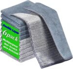 Stainless Steel Scrubber and Cleaning Rags - Non Scratch Wire Dishcloth for Washing Dishes, Durable Steel Wool Scrubber and Kitchen Dish (New 6pcs)