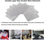 Non Scratch Wire Dishcloth and Hard Bristle Crevice Cleaning Brush(12 PCS), Double Layer Multifunctional Wire Dishwashing Rag, Multipurpose Wire Dishwashing Rags for Wet and Dry