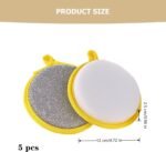 Multipurpose Wire Dishwashing Rag,5 PCS Dishwashing Sponge Wire Dishcloth Double Layer Wire Dish Cleaning Cloths Sponge Scrubber for Household Kitchen Supplies