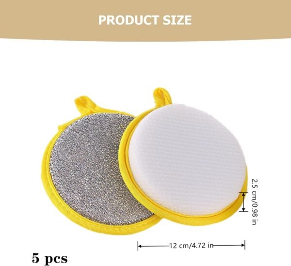 Multipurpose Wire Dishwashing Rag,5 PCS Dishwashing Sponge Wire Dishcloth Double Layer Wire Dish Cleaning Cloths Sponge Scrubber for Household Kitchen Supplies