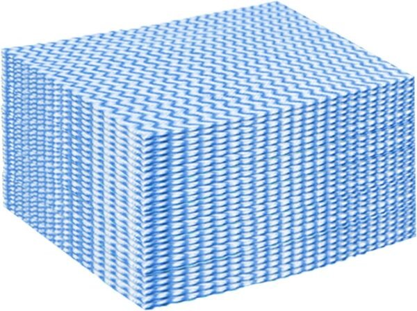 Blue Disposable Kitchen Cleaning Towel Heavy Duty Cleaning Rags Disposable Dish Cloths 50 Count/Pack