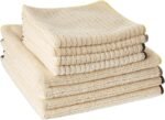 Cleaning Collection Soft Highly Absorbent Microfiber, Dishcloth and Dishtowel Set, Natural, 8 Count