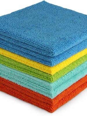 Microfiber Cleaning Cloth, 8PK, All Purpose Microfiber Towels, Absorbent Cleaning Rags Kitchen Towels, Lint Free Dusting Cloth for House, Kitchen, Car, Window, 12"×12"