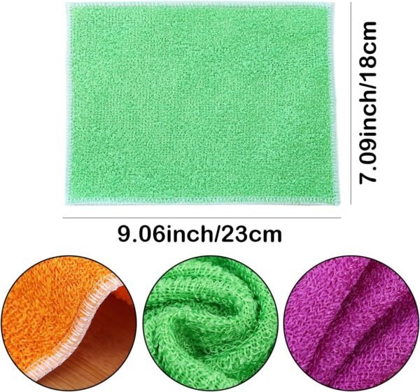 10Pcs Wood Fiber Cleaning Cloths Absorbent Dish Cloths Bamboo Blend Cleaning Cloths Reusable Kitchen Towels,7" x 9"