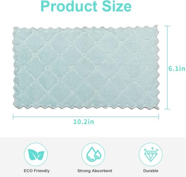 20 Pack Kitchen Dish Cloths, Super Absorbent Microfiber Cleaning Cloth for Cleaning Dishes, Kitchen, Bathroom, Car (Grey & Green)