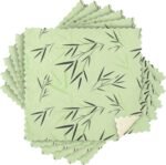 Kitchen Towels 6 Pack Dish Cloths for Washing Dishes Kitchen Towels and Dishcloths Sets Dish Towels for Kitchen Drying Microfiber Absorbent Green Bamboo Leaves