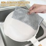 Non-Scratch Wire Dish Cloth, 10PCS Single Layer Multipurpose Wire Dishwashing Rags for Wet and Dry, Dish Cloths for Washing Dishes, Stovetops, Kitchen Countertops with Ease
