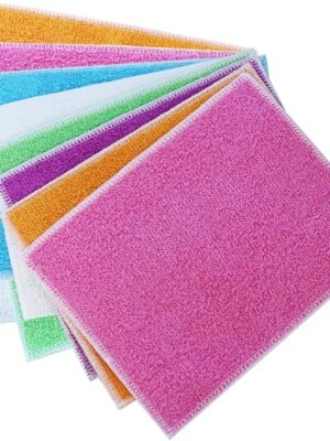 10Pcs Wood Fiber Cleaning Cloths Absorbent Dish Cloths Bamboo Blend Cleaning Cloths Reusable Kitchen Towels,7" x 9"