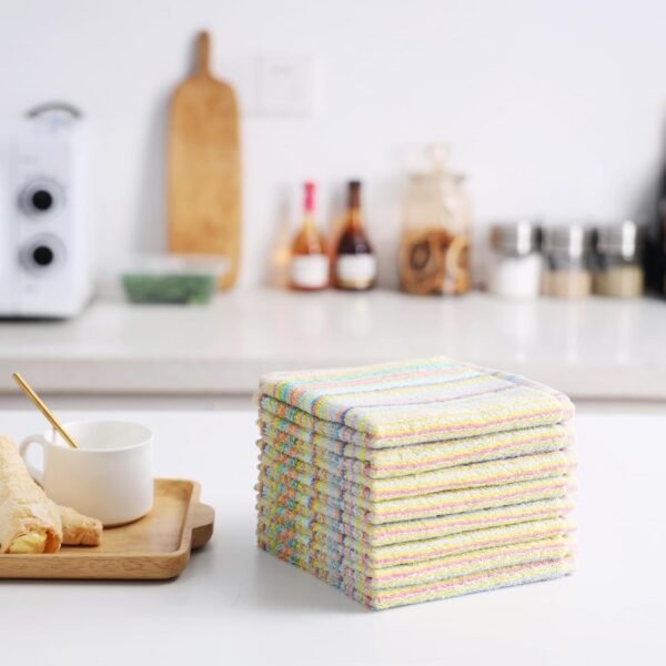 Kitchen Dishcloths for Washing Dishes, Ultra Absorbent Dish Rags, Cotton Cleaning Cloths Pack of 8, 12x12 Inches (Multi-1, 12x12 inch)