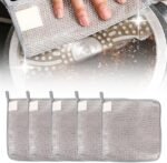 2025 New Multipurpose Wire Dishwashing Rags for Wet and Dry, Metal Scrubbing Pads Sponge Cloths Clean, Non-Scratch Wire Dishcloth for Home Kitchen Dishes, Sinks (5 Pcs)