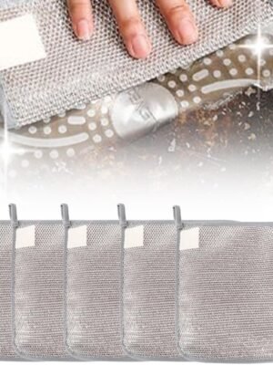 2025 New Multipurpose Wire Dishwashing Rags for Wet and Dry, Metal Scrubbing Pads Sponge Cloths Clean, Non-Scratch Wire Dishcloth for Home Kitchen Dishes, Sinks (5 Pcs)