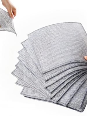 15Pcs Wire Dishwashing Rag,Multipurpose Wire Dishwashing Rags,Upgrade Double Layer Wire Cleaning Cloths for Wet and Dry,for Cleaning Dishes Non Scratch Wire Dishcloth Metal Cleaning Cloth