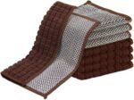 Dish Cloths for Washing Dishes 8 Pack Multipurpose  Cleaning Coths Non-Scratch Wire Dishwashing Rag Lint Free Microfiber Cleaning Cloth for Kitchen Windows (Brown)