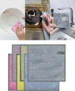 2024 Double-Sided New Multifunctional Non-scratch Wire Dishcloth, Multipurpose Wire Dishwashing Rags for Wet and Dry, Special Kitchen Scouring Pad, Home Kitchen Cooktop Cloths for Cleaning (6Pcs)