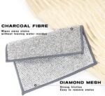 3 Pcs New Upgrade Non Scratch Wire Dishcloth, 2-Layer Super Absorbent Bamboo Charcoal Dish Cloths, Reusable Multipurpose Wire Dishwashing Rags for Wet and Dry for Dishes, Sinks, Stove