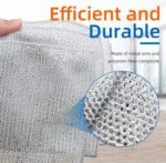 Dual-Sided Non Scratch Steel Wire and Bamboo Fiber Dishwashing Rags - Stubborn Stain Remover & High Absorbency Soft Cloth for Kitchen,Multifunctional Wire Dishcloth for Pots,Pans,Dishs,Flatwarel