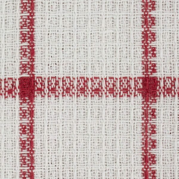 Dishcloths Collection Windowpane Dishrag Set, 12x12, White/Red Stripe, 6 Piece