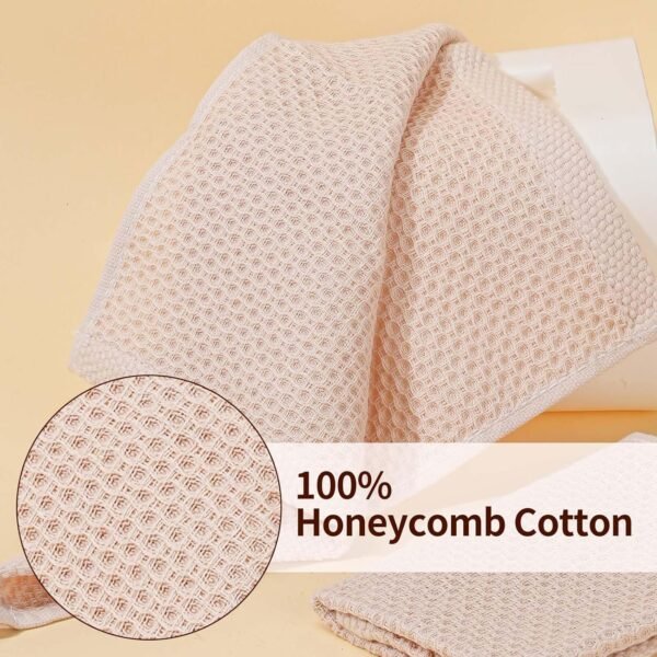 100% Honeycomb Cotton Kitchen Dish Cloths, 12x12 Inch, 8-Pack, Super Absorbent & Reusable, Quick-Dry & Lint-Free, Ideal for Kitchen, Glass, Car, and Household Cleaning