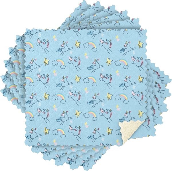 Kitchen Towels 6 Pack Dish Cloths for Washing Dishes Kitchen Towels and Dishcloths Sets Dish Towels for Kitchen Drying Microfiber Absorbent Blue Unicorn and Rainbow