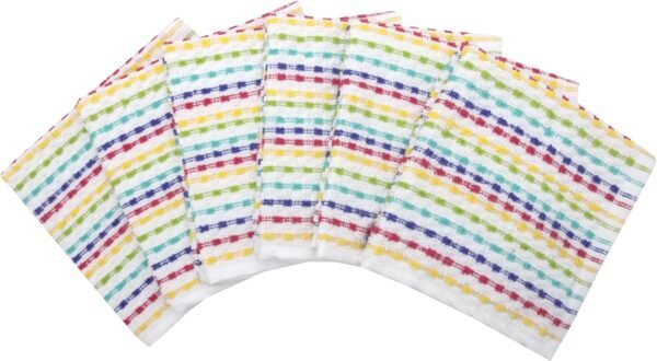 Pebble Dish Cloth Set: Highly Absorbent & Super Soft - 100% Cotton, Durable and Super Absorbent Kitchen Bar Dish Cloths for Wiping Tables and Counters, 6-Pack, Summer