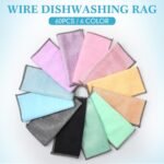 60 Pcs Wire Dishwashing Rag Double Layer Non-Scratch Wire Dishcloth for Wet Dry Dish Cleaning Cloths Multipurpose Dishwashing Pad for Kitchen