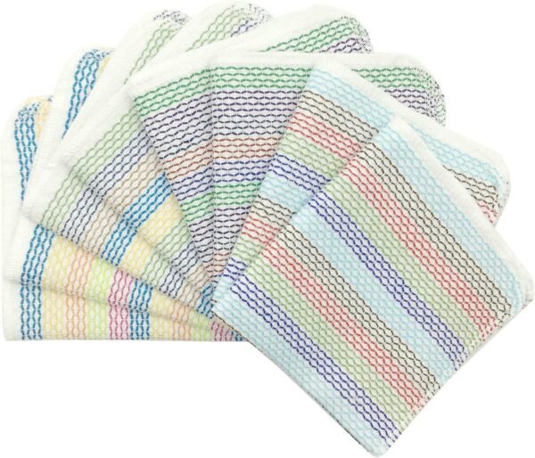 Cleaning Rags  Cotton Dish Cloths Dish Rags Cleaning Cloth, Absorbent Odor Free Dishcloths Kitchen Dish Towels, 13inch x 13inch 8 Pack Multi Colors