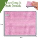 12 Pcs Wire Dishwashing Rag, Wire Washing Cloth, Double Layer Cleaning Cloths, Non Scratch Wire Dishcloth, Multipurpose Wire Dishwashing Rags for Wet and Dry (3 Colors)