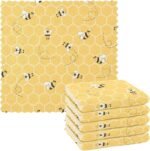 Bees on The Honey Honeycombs 6 Pack Dish Cloths for Washing Dishes Kitchen Dishcloth Microfiber Dish Towel Rags Absorbent Reusable Cleaning Drainer Washcloths