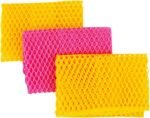 Innovative Dish Washing Net Cloths/Scourer - 100% Odor Free/Quick Dry - No More Sponges with Smell - Perfect  for Washing Dishes - 11 by 11 inches - 3PCS - Yellow/Pink/Yellow or