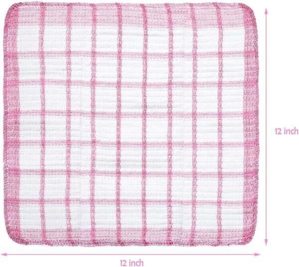 12 Pieces Kitchen Dish Cloths Kitchen Dish Towels Washable Cleaning Cloth for Washing Dishes Wipe Glass Home Kitchen Household Supplies, 12 x 12 Inch?4 Colors