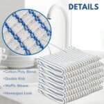 World's Best Kitchen Dish Cloths - Set of 6 Blue Dishcloths for Washing Dishes - Absorbent Poly Cotton Waffle Weave Dish Rags, Made in USA