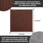 Dish Cloths for Washing Dishes 8 Pack Multipurpose  Cleaning Coths Non-Scratch Wire Dishwashing Rag Lint Free Microfiber Cleaning Cloth for Kitchen Windows (Brown)