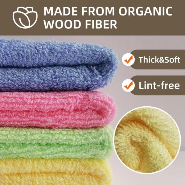 9PCS Soft Absorbent Wood Bamboo Fiber Dish Cloths for Washing Dishes,A Perfect Replacement of Disposable Cleaning Cloths,Soft Reusable Kitchen Towel & Cleaning Cloths & Kitchen Rags