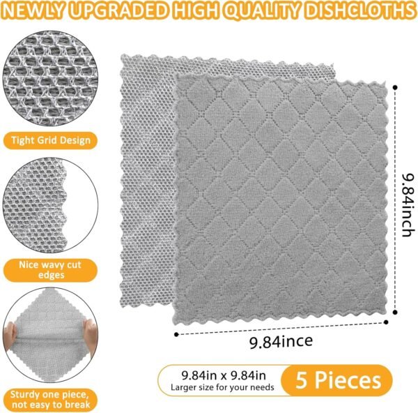 5 Pcs Multipurpose Wire Dishwashing Rags for Wet and Dry - Non Scratch Wire Dishcloth -  Cleaning Cloths New Upgrade Scrubs and Cleans Cookware, Dishes, Sinks Countertops, Stove Tops