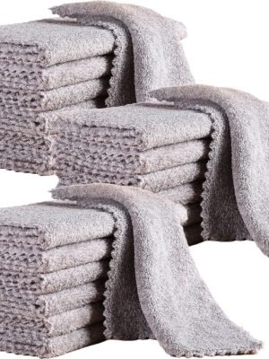 20 Pack Kitchen Dish Cloths 10" x 10" Super Soft & Absorbent Coral Velvet Microfiber Cleaning Towels Nonstick Oil Fast Drying Washable Lint-Free Dish Rags Reusable Dishcloths for Household Cleaning