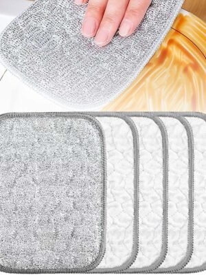 Multipurpose Wire Dishwashing Rags for Wet and Dry, Double Sided Wire Washing Cloth, Reusable  Cleaning Cloths, Non Scratch Wire Dishcloth for Home Kitchen, Sinks,Pots,Pans,Dishes (5PCS)