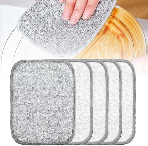 Multipurpose Wire Dishwashing Rags for Wet and Dry, Double Sided Wire Washing Cloth, Reusable  Cleaning Cloths, Non Scratch Wire Dishcloth for Home Kitchen, Sinks,Pots,Pans,Dishes (5PCS)