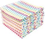 Pebble Dish Cloth Set: Highly Absorbent & Super Soft - 100% Cotton, Durable and Super Absorbent Kitchen Bar Dish Cloths for Wiping Tables and Counters, 6-Pack, Summer