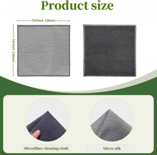 Stainless Steel Scrubber and Cleaning Rags - Non Scratch Wire Dishcloth for Washing Dishes, Durable Steel Wool Scrubber and Kitchen Dish (New 6pcs)