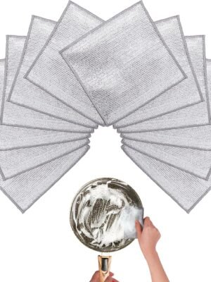 Wire Dishwashing Rags for Wet 12pcs Multipurpose Non-Scratch Kitchen Mesh Dishcloth