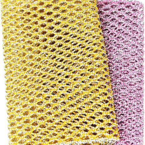 Heavy Duty Dish Scrubbers, Non-Scratch Scouring Pads - Odorless & Long Lasting Mesh Dish Cloth - Replace Sponges - Kitchen, Floor and Bathroom Usage - Made in Korea (2 Pcs)