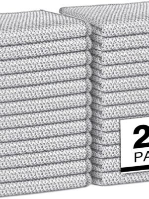 Non Scratch Wire Dishcloth 24PK, Wire Dishwashing Rag for Wet and Dry, Washable Dish Rags No Odor, Cleaning Pads Steel Scrubber for Cookware, Sinks, Dishes, Stove Tops, 7"×8"