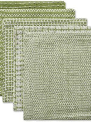 Assorted Dishcloth Set, 12x12, Antique Green, 5 Count