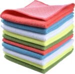 Microfiber Dish Cloth for Washing Dishes Dish Rags Best Kitchen Washcloth Cleaning Cloths with Poly Scour Side 5 Color Assorted 12inchx12inch 10pack